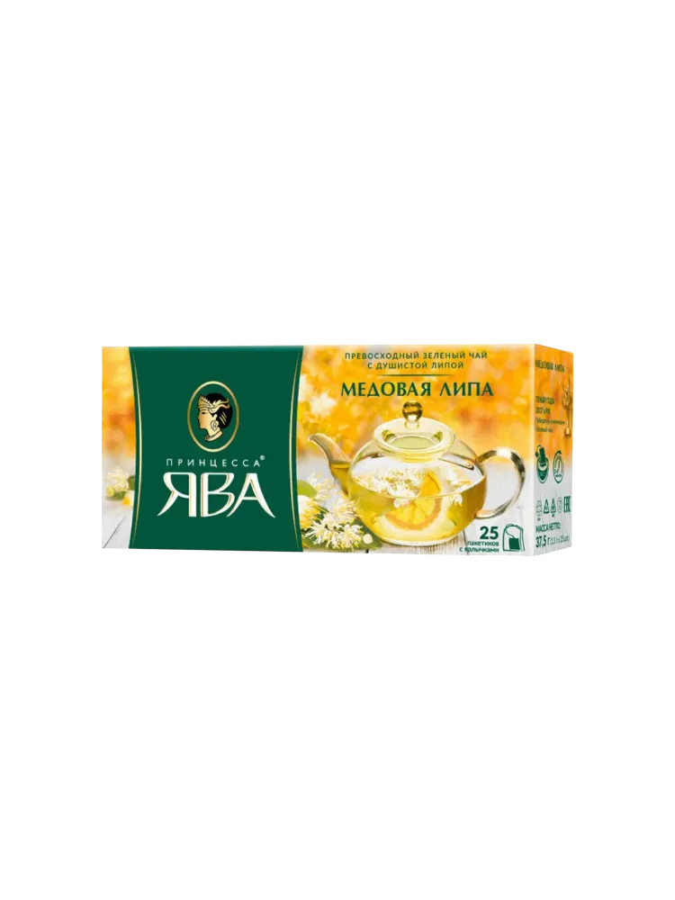 ЧАЙ ЯВА 1.5Г*25ШТ ЗЕЛЕНЫЙ МЕДОВАЯ ЛИПА (18)