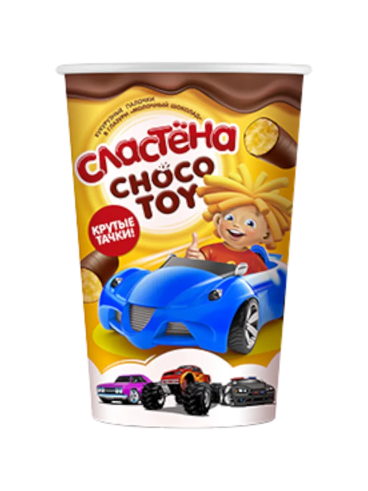 КУКУРУЗНЫЕ ПАЛОЧКИ 100ГР СЛАСТЁНА CHOCO TOY КРУТЫЕ ТАЧКИ (10)