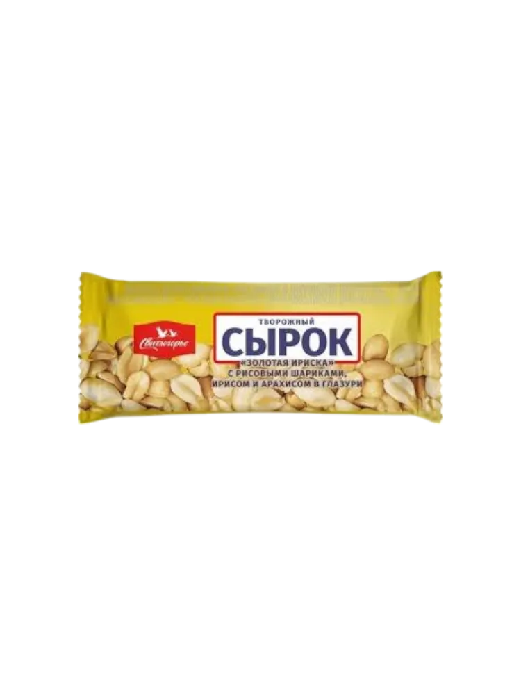 СЫРОК СВИТЛОГОРЬЕ 50Г ИРИС С РИС ШАРИКАМИ И АРАХИС В КАРАМЕЛЬ ГЛАЗУРИ 23%