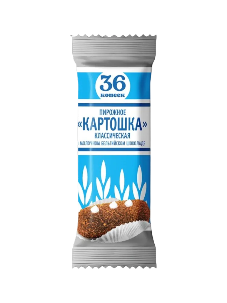 СЫРОК ТВОРОЖНЫЙ 36 КОПЕЕК 40Г ГЛАЗИРОВАННЫЙ КОНД ГЛАЗУРЬЮ КАРТОШКА 23%(12)