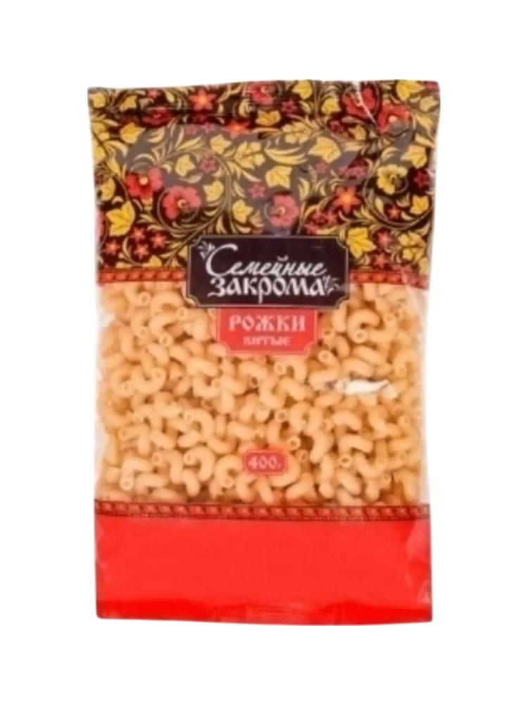 МАКАРОНЫ СЕМЕЙНЫЕ ЗАКРОМА РОЖКИ 400Г(20)