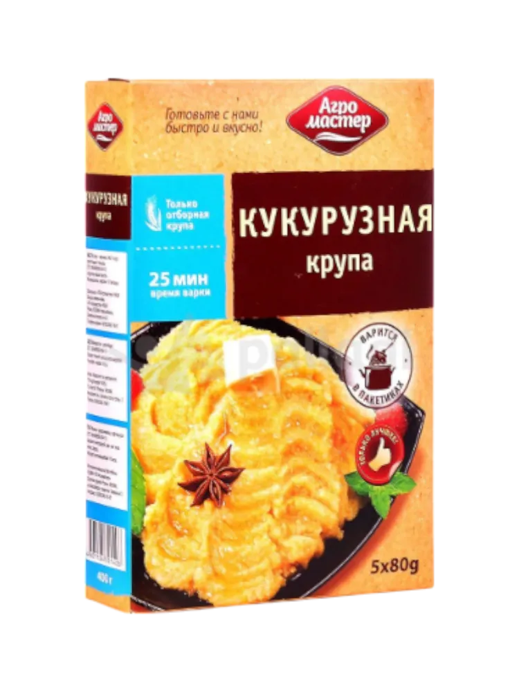 КРУПА АГРОМАСТЕР КУКУРУЗНАЯ 5*80Г ВАР ПАК(6) 