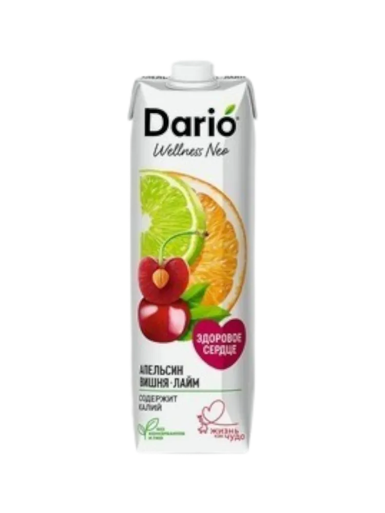 СОК DARIO WELLNESS 1Л АПЕЛЬСИН/ВИШНЯ/ЛАЙМ(6)