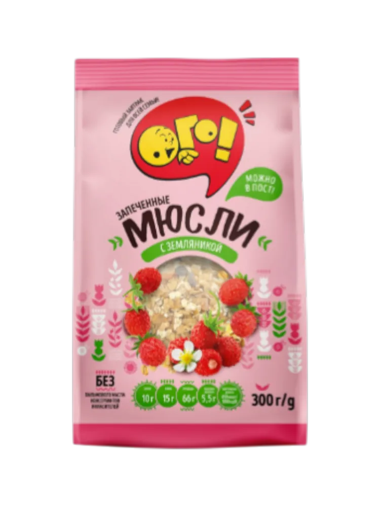 МЮСЛИ ОГО 300Г С ЗЕМЛЯНИКОЙ(10)