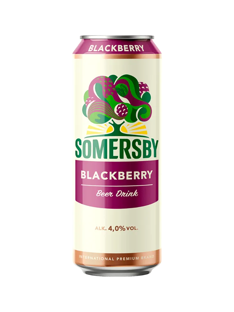 ПИВО SOMERSBY BLACKBERRY 0.45Л/0.43Л Ж/Б - фото 1