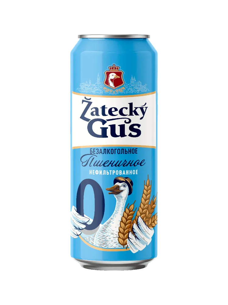 ПИВНОЙ НАПИТОК ZATECKY GUS ПШЕНИЧНОЕ БЕЗАЛКО 0.43Л 0.5% Ж/Б (24)
