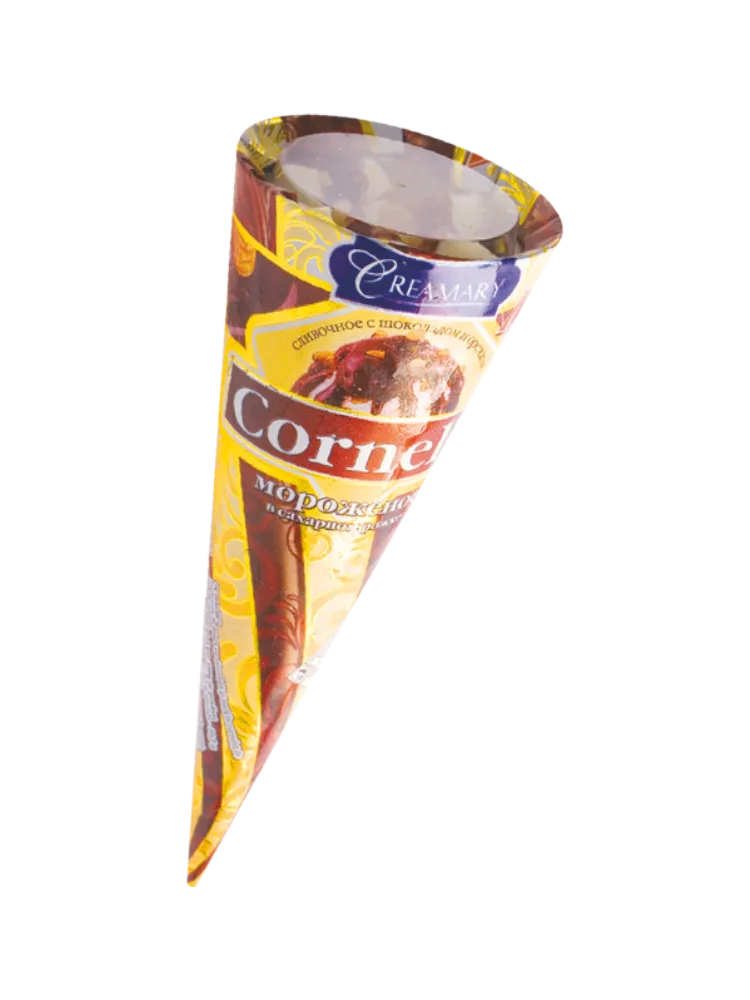 МОРОЖ ICE MASTER CORNELLI СЛИВ С ШОК И ОРЕХАМИ РОЖОК 75Г(20)