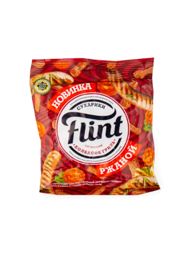 СУХАРИКИ РЖАНЫЕ FLINT 100Г КОЛБАСКИ ГРИЛЬ(50)