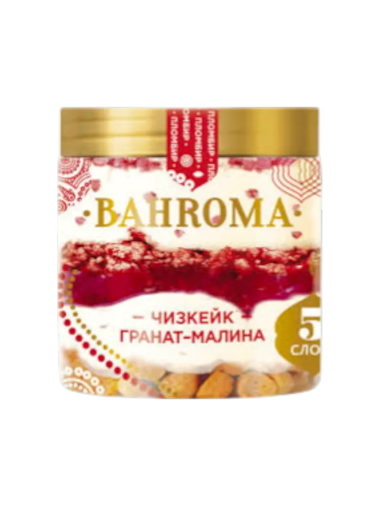 МОРОЖЕНОЕ BAHROMA 320Г ПЛОМБИР ЧИЗКЕЙК ГРАНАТ МАЛИНА(6) - фото 1