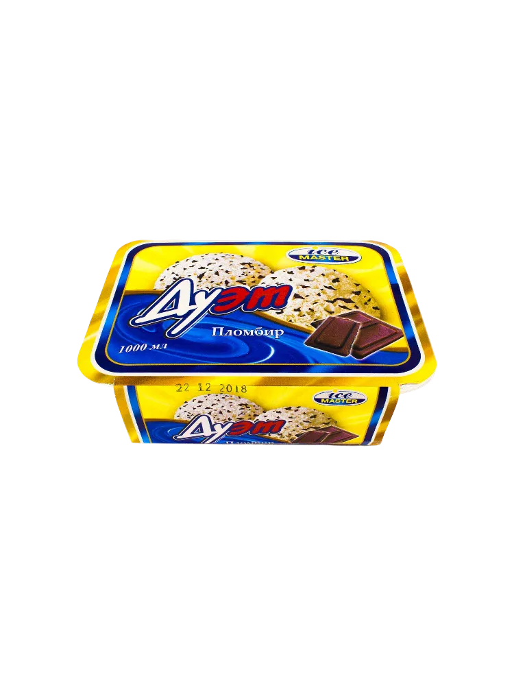 МОРОЖ ICE MASTER ДУЭТ ПЛОМБИР C ШОК КРОШКОЙ ВАННА 500Г(12)