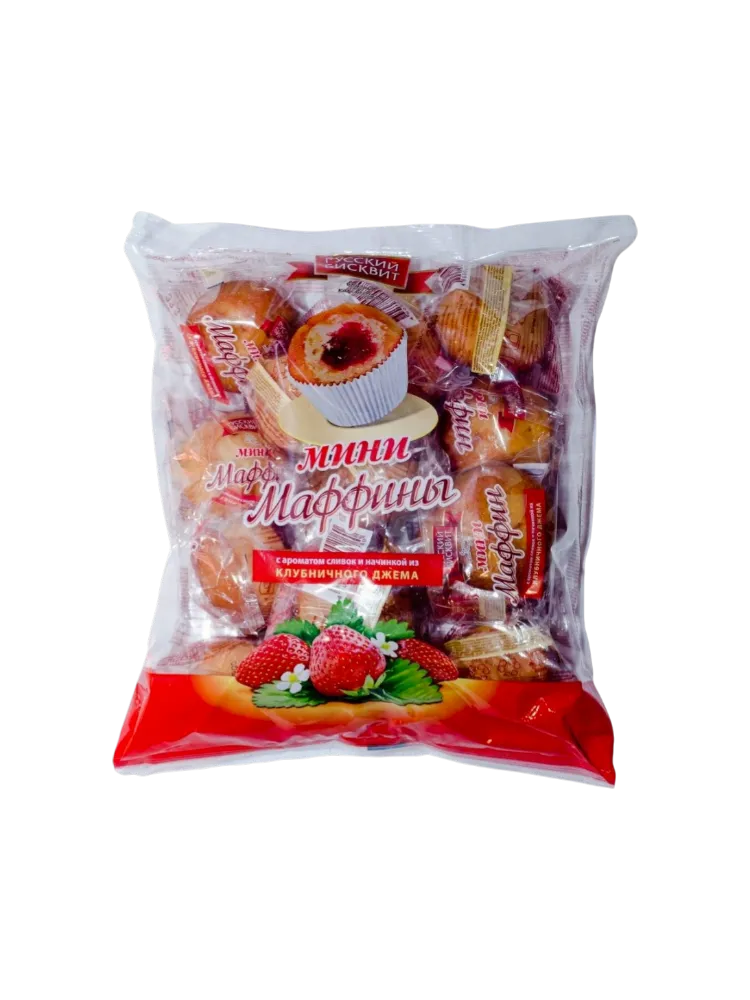 МАФФИНЫ РБ 465 МИНИ АРОМАТ СЛИВОК И КЛУБНИЧНЫЙ ДЖЕМ