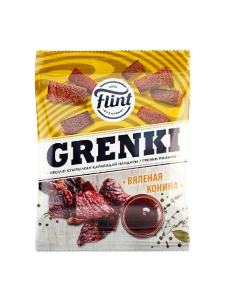 ГРЕНКИ РЖАНЫЕ FLINT 180Г ВЯЛЕНАЯ КОНИНА(24)