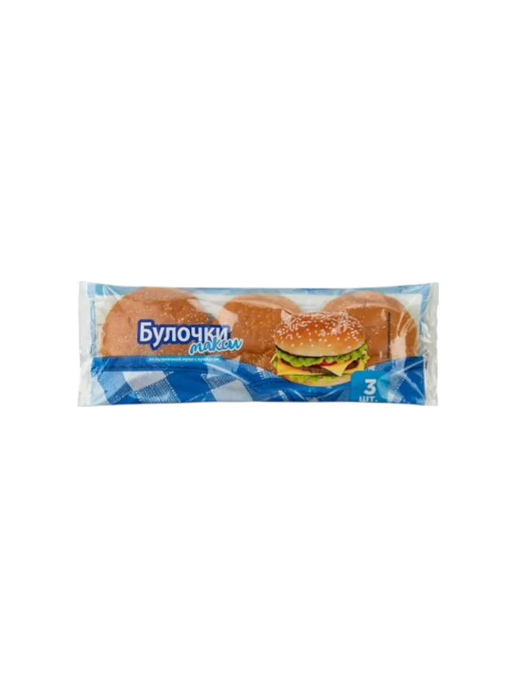 БУЛОЧКИ Д/ГАМБУРГЕРОВ 252Г С КУНЖУТОМ МАКСИ 3ШТ(10)