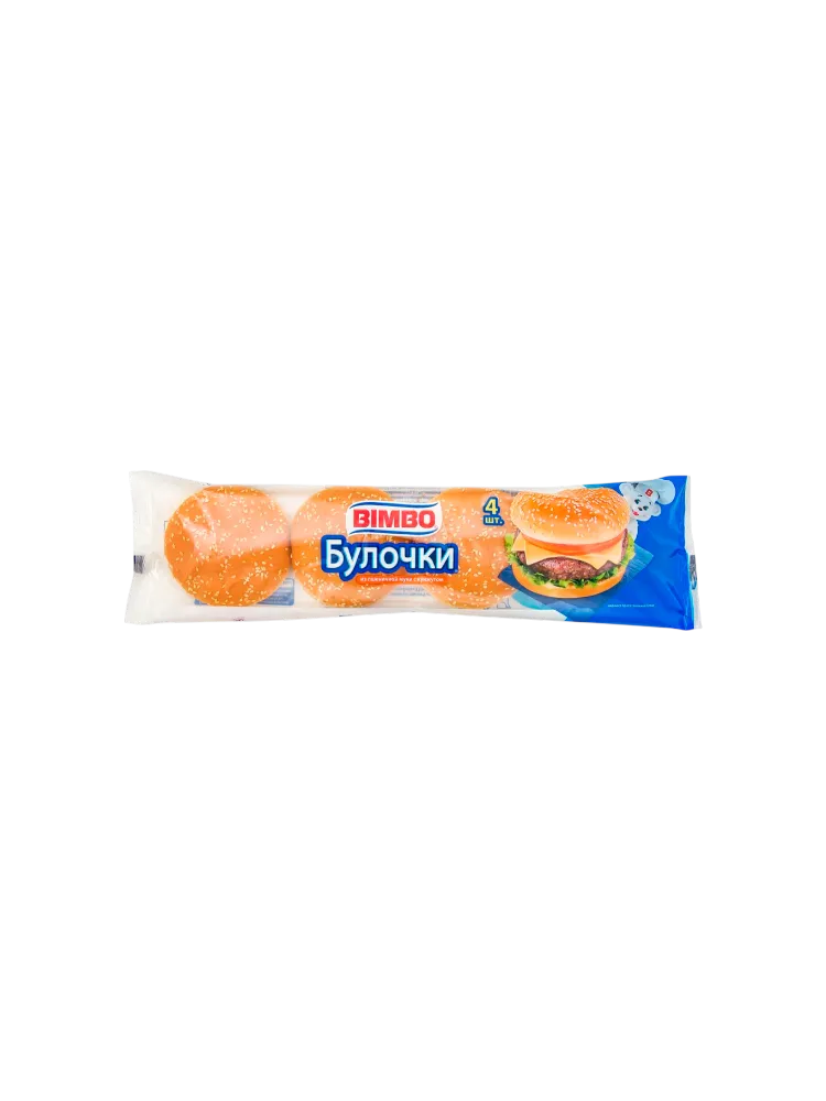 БУЛОЧКИ Д/ГАМБУРГЕРОВ 240Г С КУНЖУТОМ 4ШТ(12)