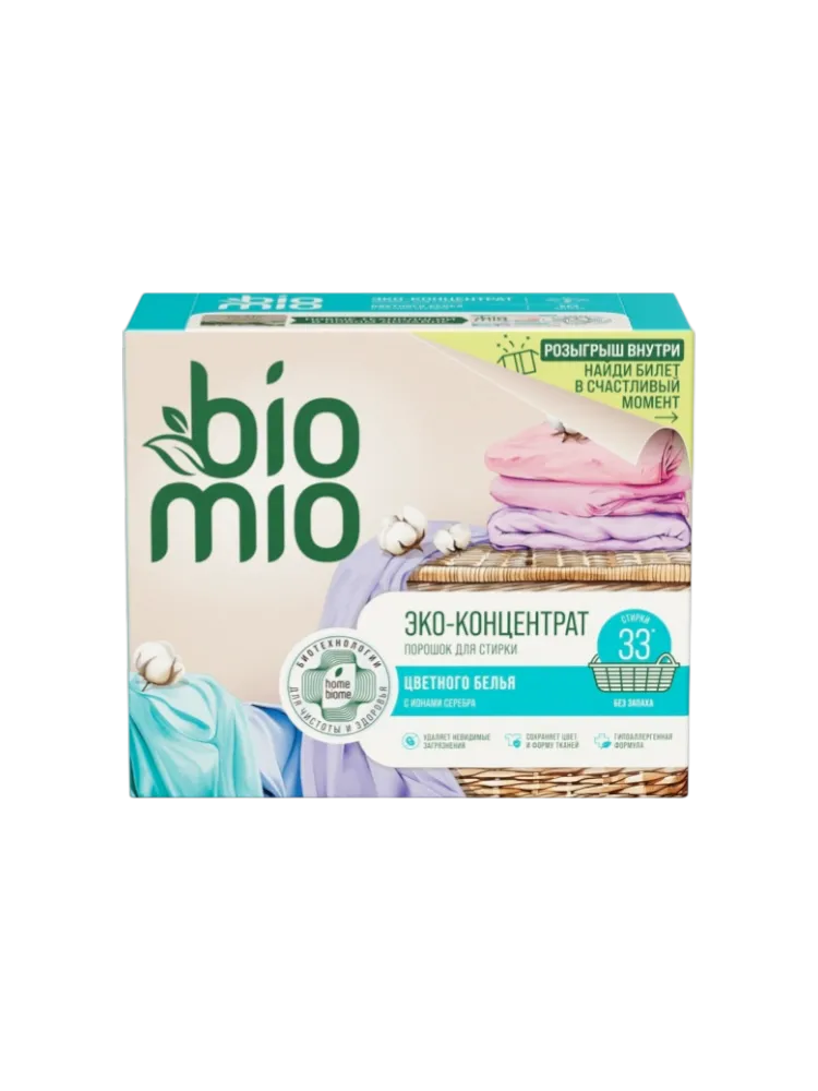 СТИР ПОРОШОК BIO MIO COLORS&WHITES Д/ЦВЕТ БЕЛЬЯ 1КГ (6)