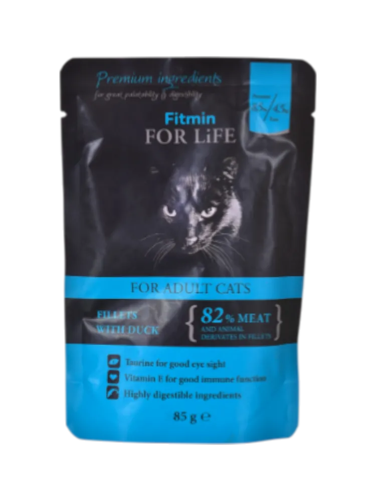 Fitmin Cat For Life пауч для взрослых кошек утка 85 гр - фото 1