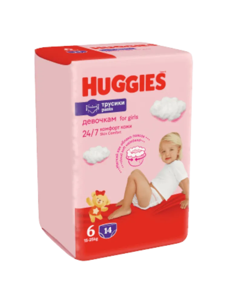 ТРУСИКИ HUGGIES PANT 6 CONV 15-25КГ ДЕВОЧКАМ 14ШТ