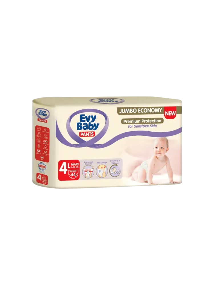 ПОДГУЗНИКИ ТРУСИКИ EVY BABY PANTS MAXI 4 7-18КГ JUMBO 44ШТ(4)