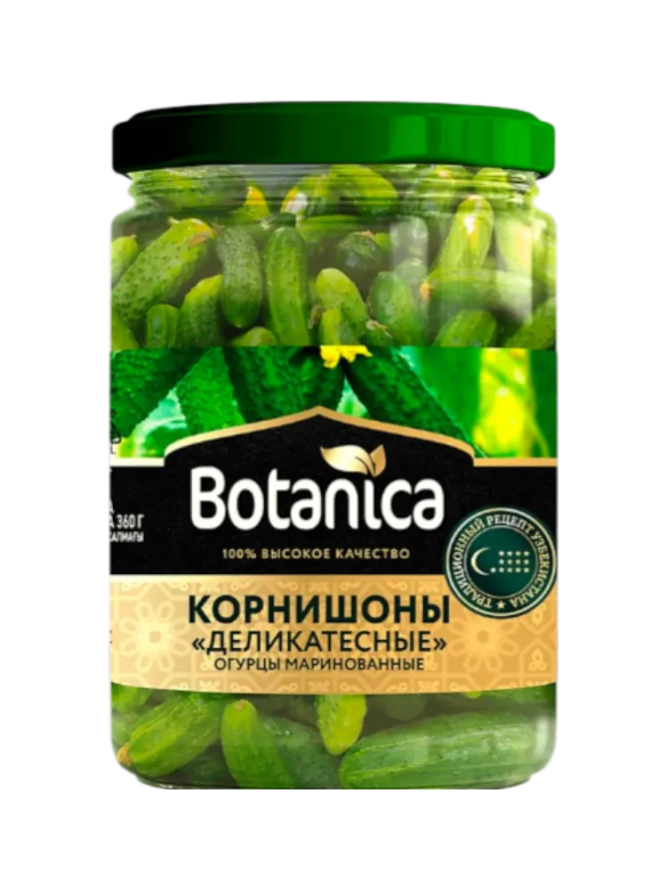 КОРНИШОНЫ BOTANICA 720МЛ ДЕЛИКАТЕСНЫЕ 3-6СМ СТ/Б