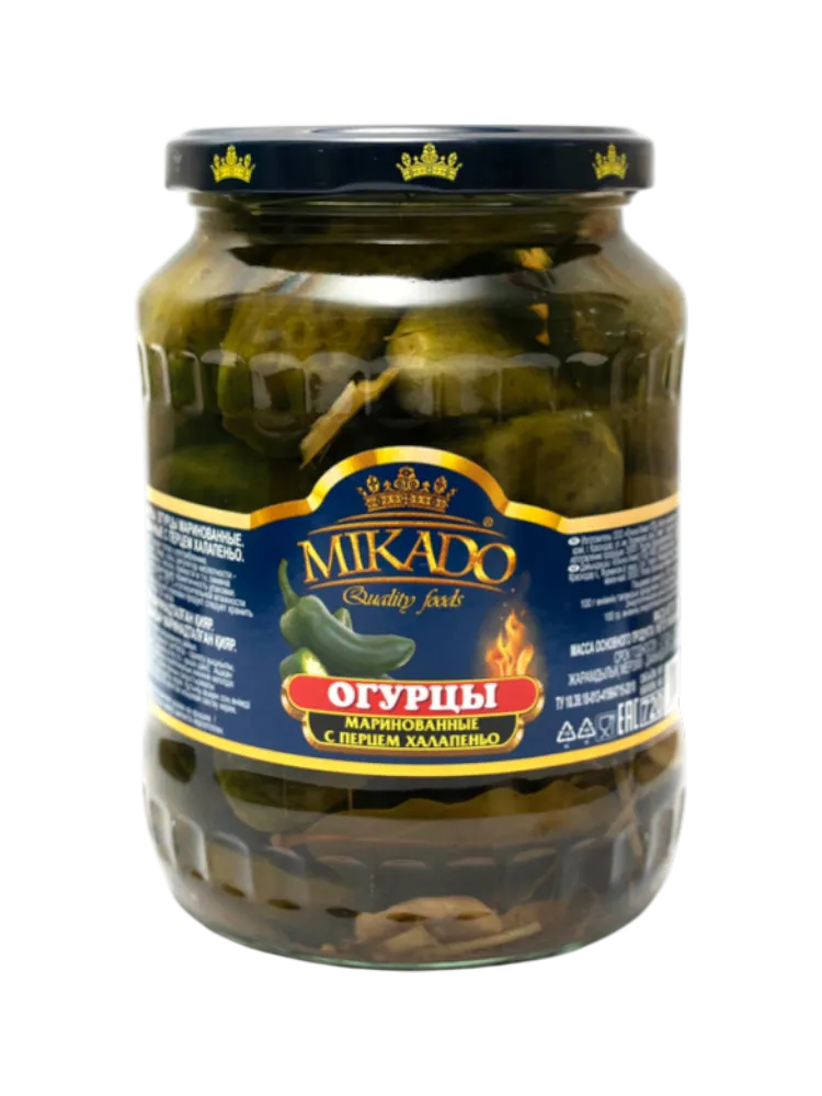 ОГУРЦЫ MIKADO 720Г МАРИНОВАННЫЕ