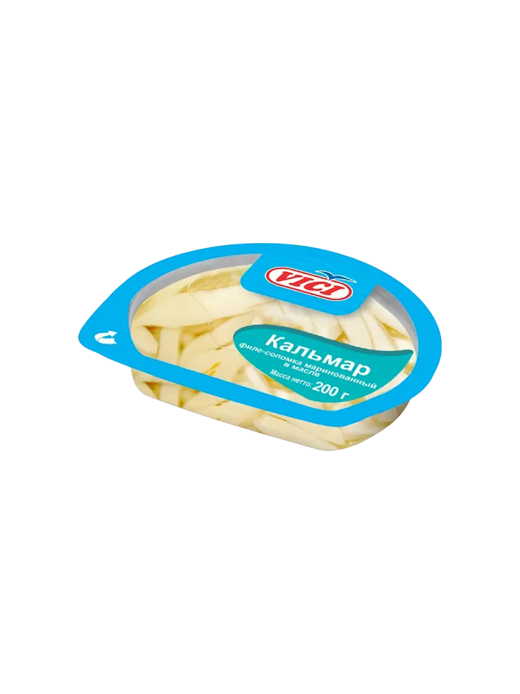 КАЛЬМАР VICI 200Г ФИЛЕ СОЛОМКА МАРИНОВАННЫЙ В МАСЛЕ С ПРЯНОСТЯМИ ОХЛ 