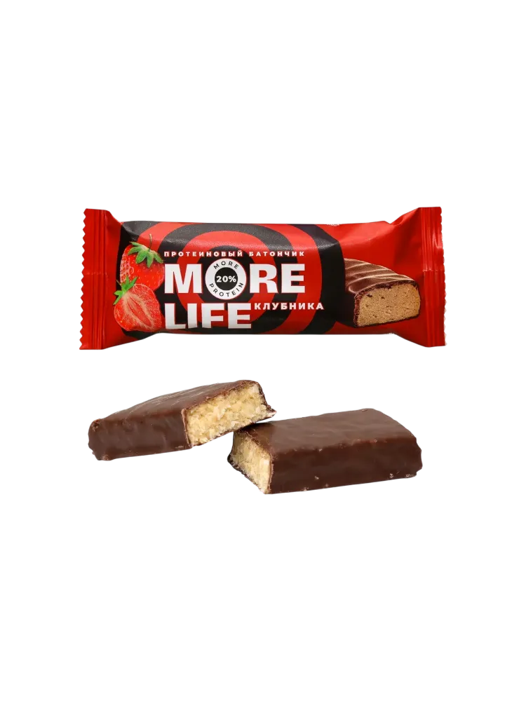 БАТОНЧИК MORE LIFE 50ГР ПРОТЕИНОВЫЙ КЛУБНИКА