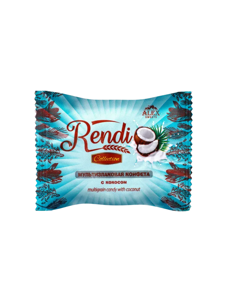 КОНФЕТЫ 250Г RENDI МУЛЬТИЗЛАКОВЫЕ COLLECTION С КОКОСОМ С БЕЛОЙ ГЛАЗУРЬЮ