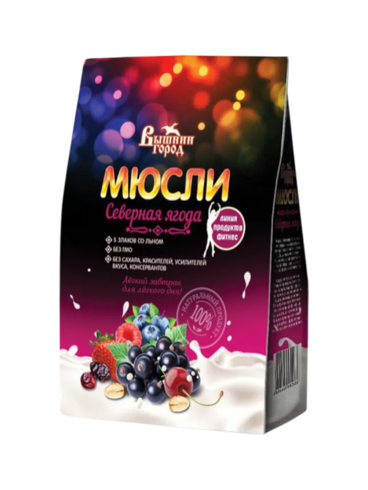 МЮСЛИ ВЫШНИЙ ГОРОД 300Г СЕВЕРНАЯ ЯГОДА/5 ЗЛАКОВ/ЛЕН