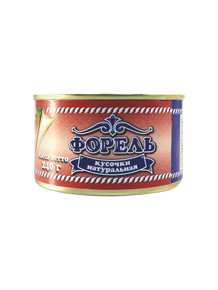КОНСЕРВЫ ПИЩЕВИК 240Г ФОРЕЛЬ НАТ КУС ТУ Ж/Б
