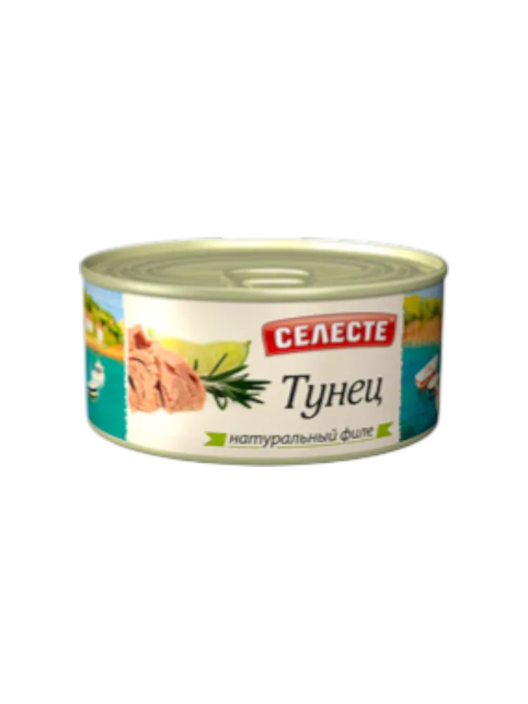 КОНСЕРВЫ CELESTE 140Г ТУНЕЦ В МАСЛЕ ФИЛЕ НАТУР