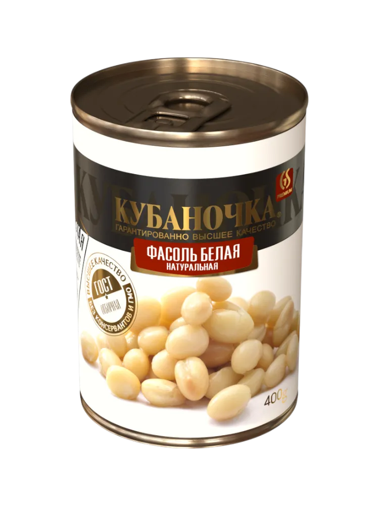 ФАСОЛЬ КУБАНОЧКА 400Г БЕЛАЯ В С/СОКУ Ж/Б