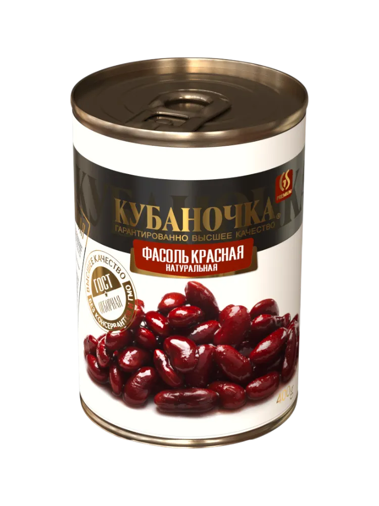 ФАСОЛЬ КУБАНОЧКА 400Г КРАСНАЯ В С/СОКУ Ж/Б