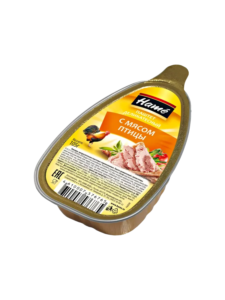 ПАШТЕТ HAME 105Г ИЗ МЯСА ПТИЦЫ 