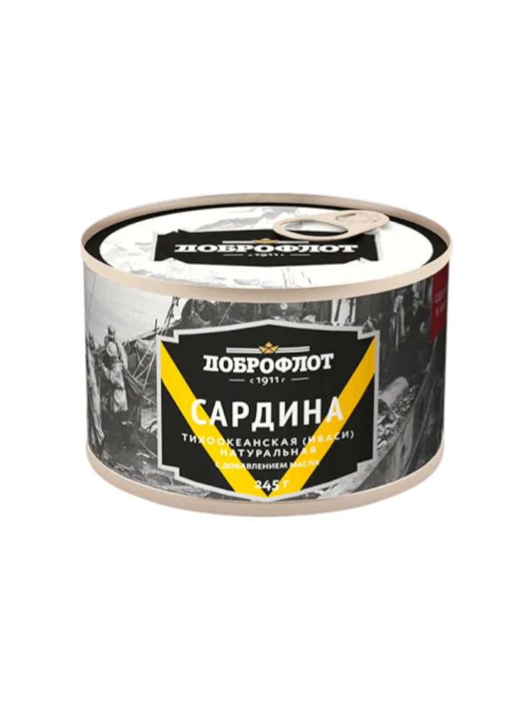 КОНСЕРВЫ ДОБРОФЛОТ 240Г САРДИНА ИВАСИ ТИХООК СД/М Ж/Б КЛЮЧ