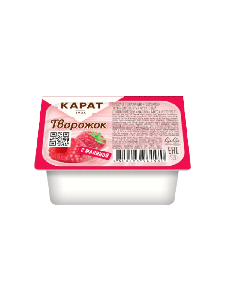ТВОРОЖОК КАРАТ 100Г МАЛИНА 
