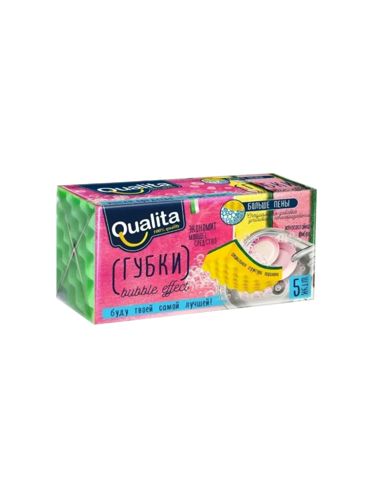ГУБКИ QUALITA 5ШТ BUBBLE EFFECT