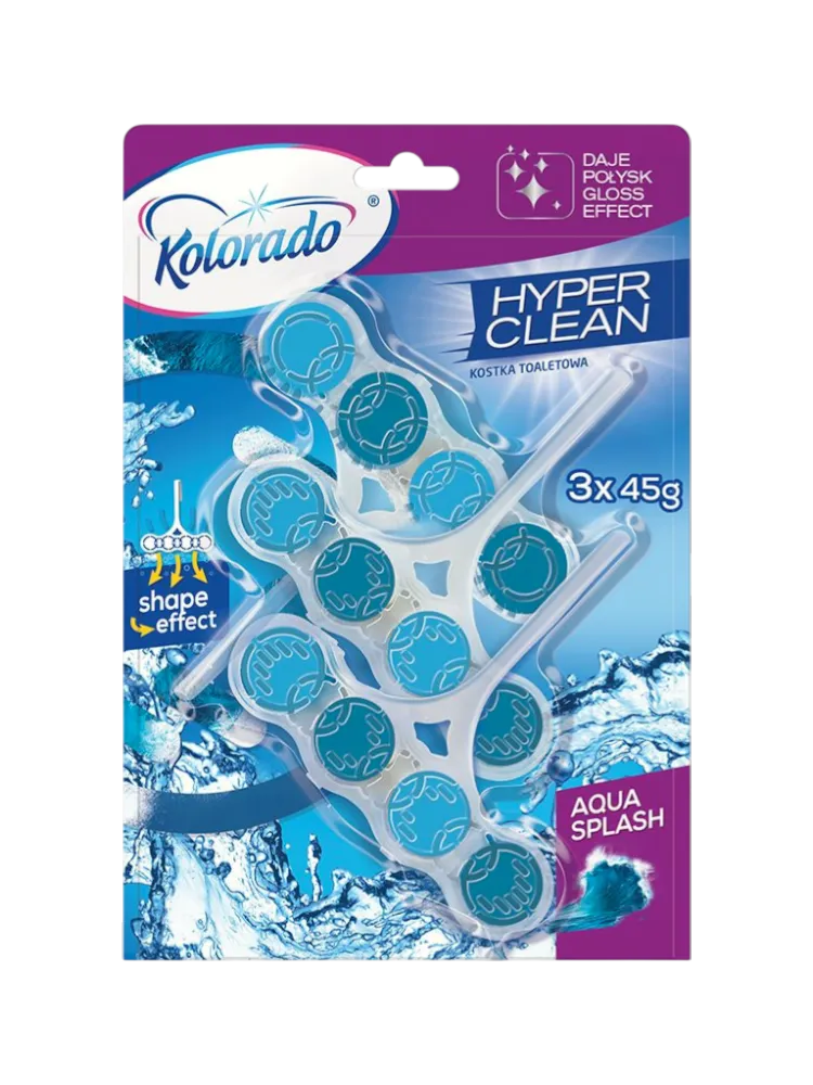 БЛОК Д/ТУАЛЕТА KOLORADO HYPER  KOLORADO HYPER CLEAN 3X45 Г AQUA SPLASH