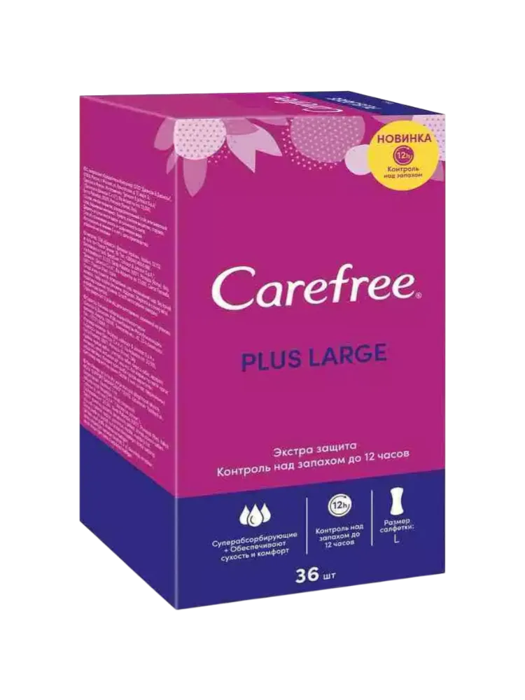 ЕЖЕДНЕВНЫЕ ПРОКЛАДКИ CAREFREE PLUS LARGE FRЕSH 36ШТ