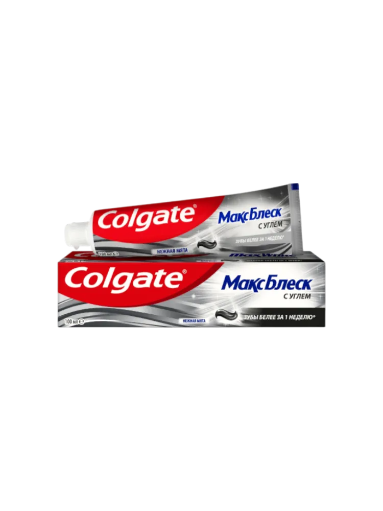 ЗУБ ПАСТА COLGATE 100МЛ МАКС БЛЕСК С УГЛЁМ