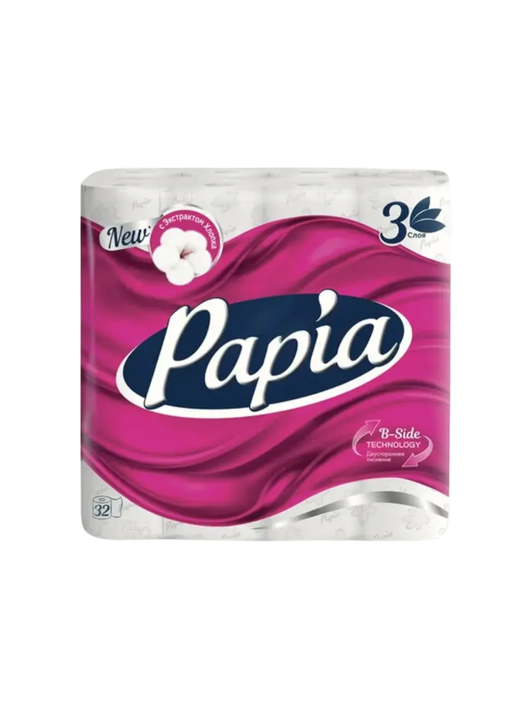 ТУАЛЕТ БУМАГА PAPIA 3-Х СЛ 32РУЛ BALI FLOWER(3)