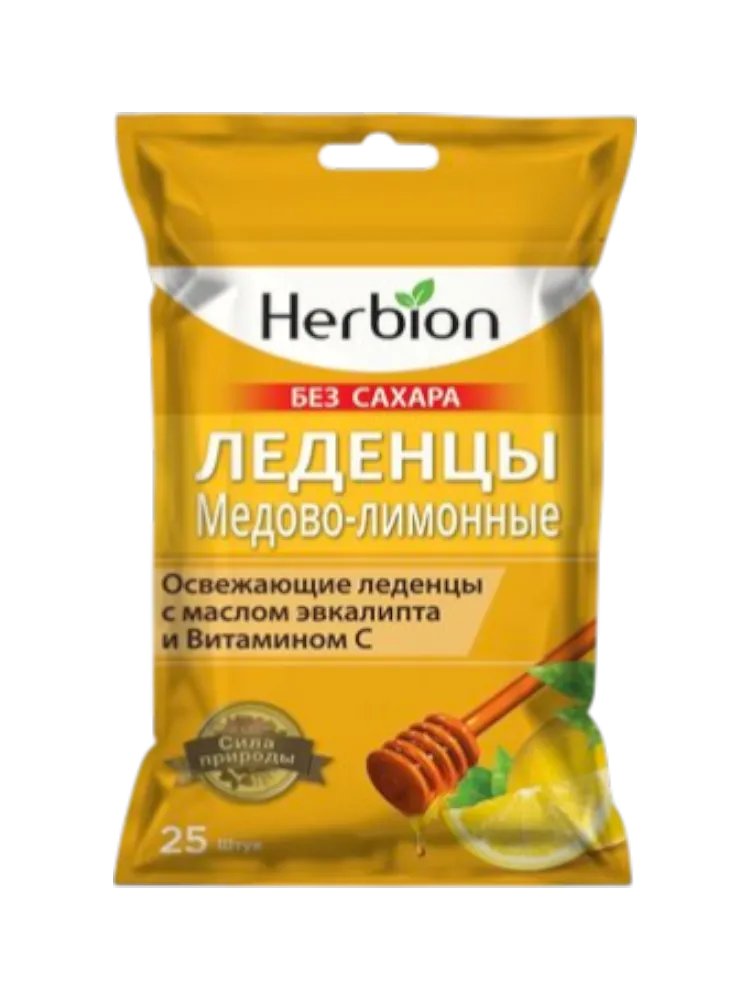 Хербион б/сахара мед-лимон  леденцы № 25