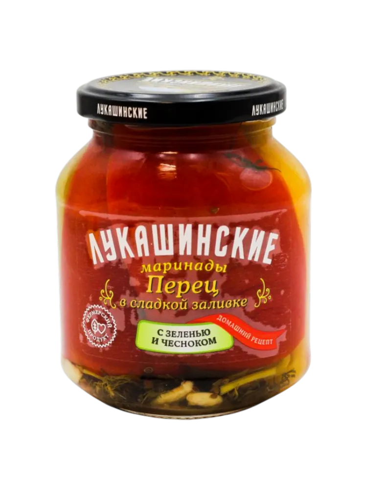 ПЕРЕЦ ЛУКАШИНСКИЕ 340Г В ЗАЛИВКЕ С ЗЕЛЕНЬЮ И ЧЕСНОКОМ(8)