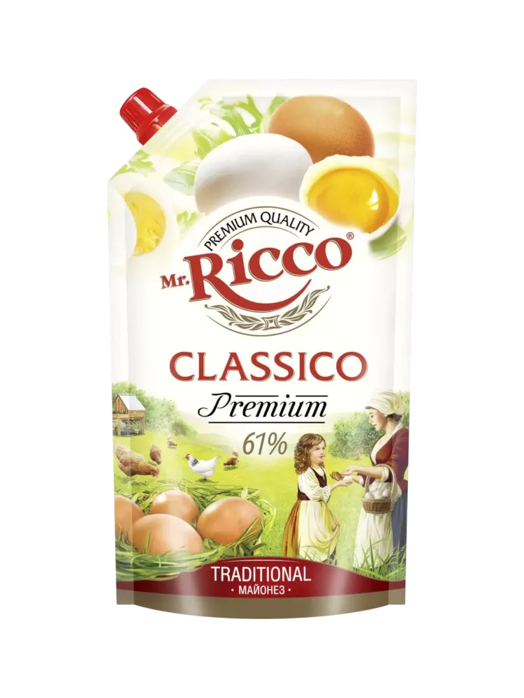 МАЙОНЕЗ MR RICCO CLASSICO 61% Д/П 780МЛ(12)