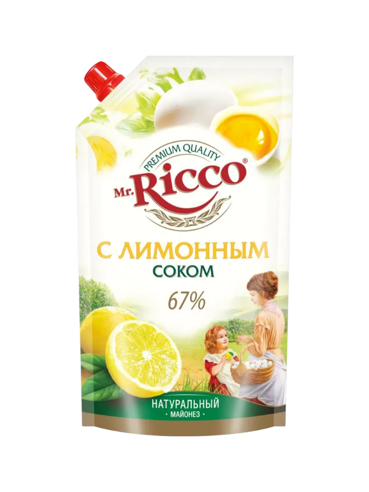 МАЙОНЕЗ MR RICCO С ЛИМОННЫМ СОКОМ 67% Д/П 400МЛ(22)