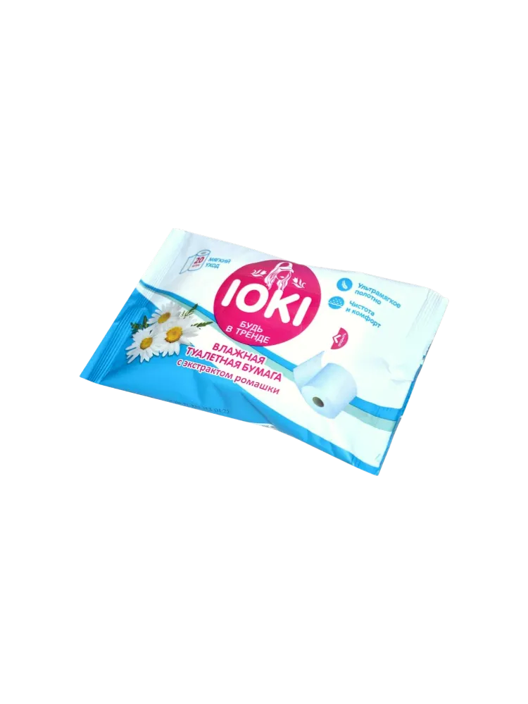 ВЛАЖНАЯ ТУАЛЕТНАЯ БУМАГА IOKI 20ШТ С РОМАШКОЙ