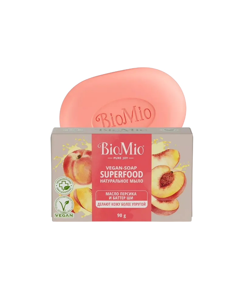 МЫЛО BIOMIO 90Г ПЕРСИК И ШИ