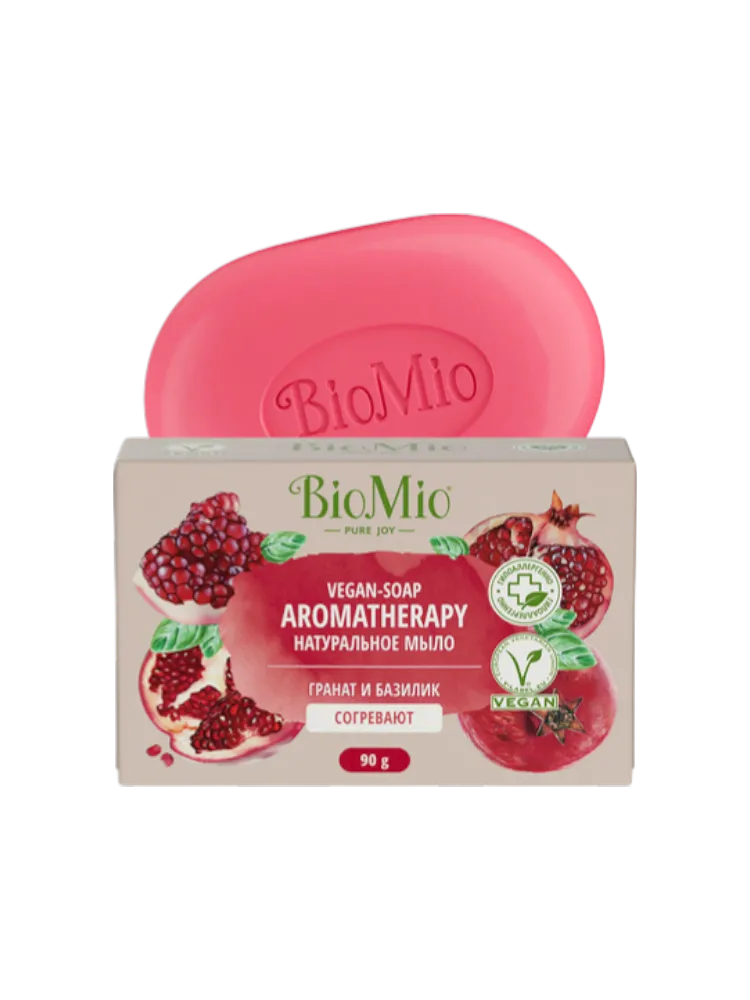 МЫЛО BIOMIO 90Г ГРАНАТ И БАЗИЛИК