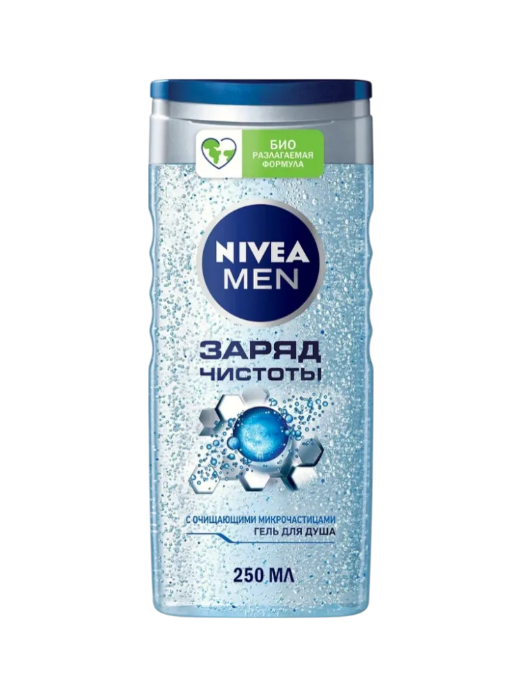 ГЕЛЬ Д/ДУША NIVEA 250МЛ ЗАРЯД ЧИСТОТЫ Д/МУЖ