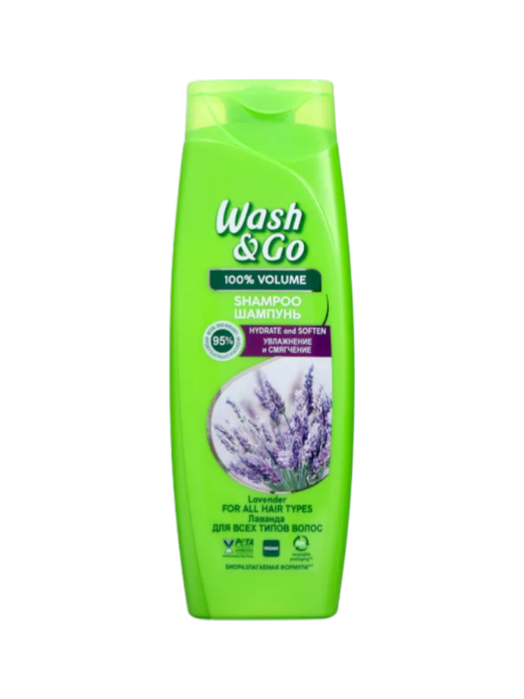 ШАМПУНЬ WASH&GO Д/ВСЕХ ТИПОВ ВОЛОС С ЭКСТРАКТОМ ЛАВАНДЫ 360МЛ(6)