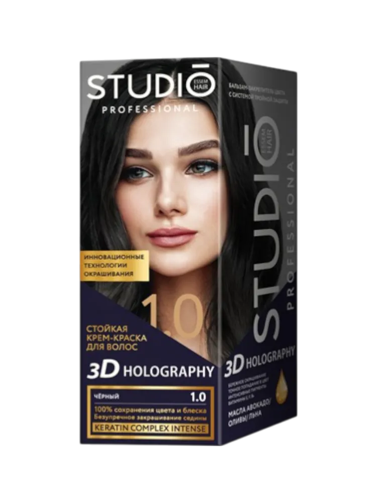 КРЕМ КРАСКА STUDIO PROFESSIONAL 1.0 ЧЕРНЫЙ - фото 1